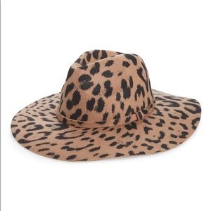 Leopard Print Wool Panama Hat